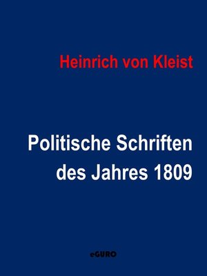 cover image of Politische Schriften des Jahres 1809